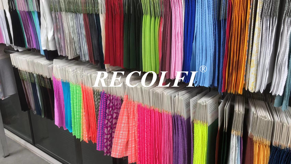 Multiple Repreve Swimwear Fabric Samples For Customer Quality Checking